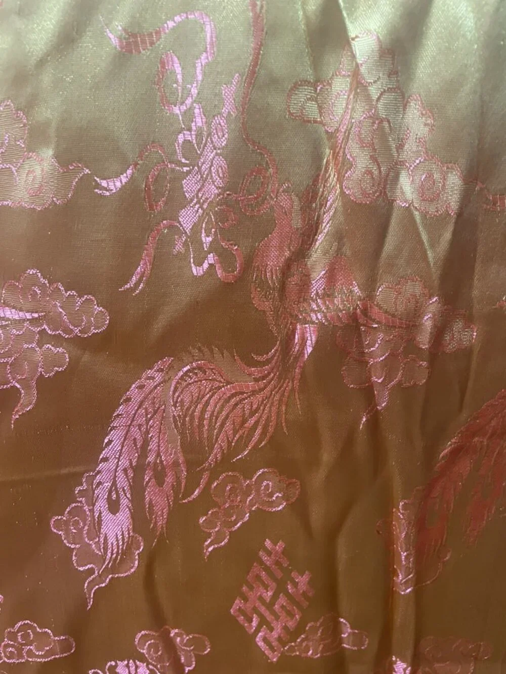 Kimono Coat Intricate Asian Robe Jacket Vintage Gold/Teal/ Orange Silk Lace